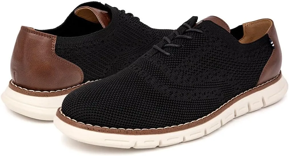 Nautica Men's Knit Dress Oxford Dress Sneakers: Breathable, Stylish, Lightweight & Comfortable - Ideal for Business or Walking