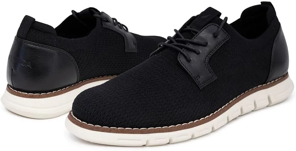 Nautica Men's Knit Dress Oxford Dress Sneakers: Breathable, Stylish, Lightweight & Comfortable - Ideal for Business or Walking