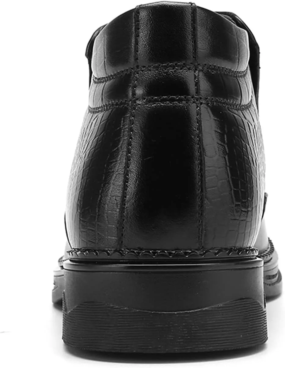 New Chelsea Boots For Men Crocodile Print Cowhide Leather Slip On Wearable Non Waterproof Classic Formal Slip On