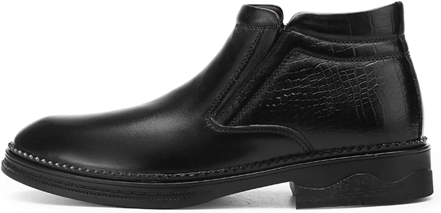 New Chelsea Boots For Men Crocodile Print Cowhide Leather Slip On Wearable Non Waterproof Classic Formal Slip On