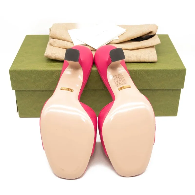 NEW Gucci GG Quilted Slide Sandal (Women) Size 38 Pink Marmont