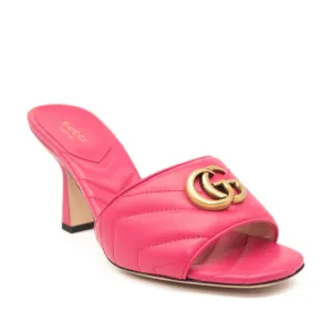 NEW Gucci GG Quilted Slide Sandal (Women) Size 38 Pink Marmont