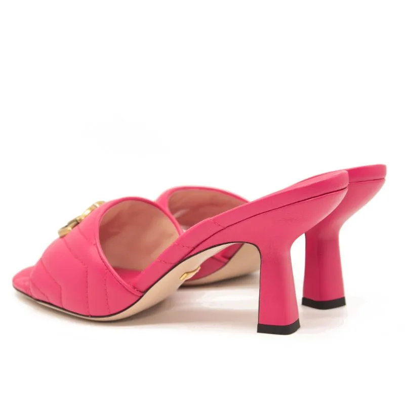 NEW Gucci GG Quilted Slide Sandal (Women) Size 38 Pink Marmont