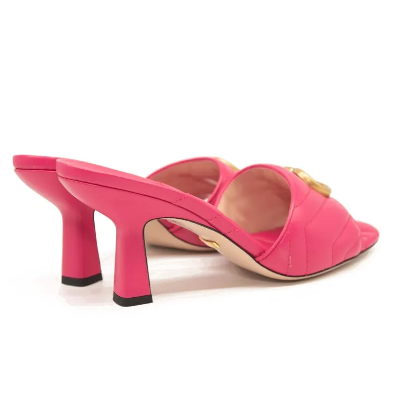 NEW Gucci GG Quilted Slide Sandal (Women) Size 38 Pink Marmont