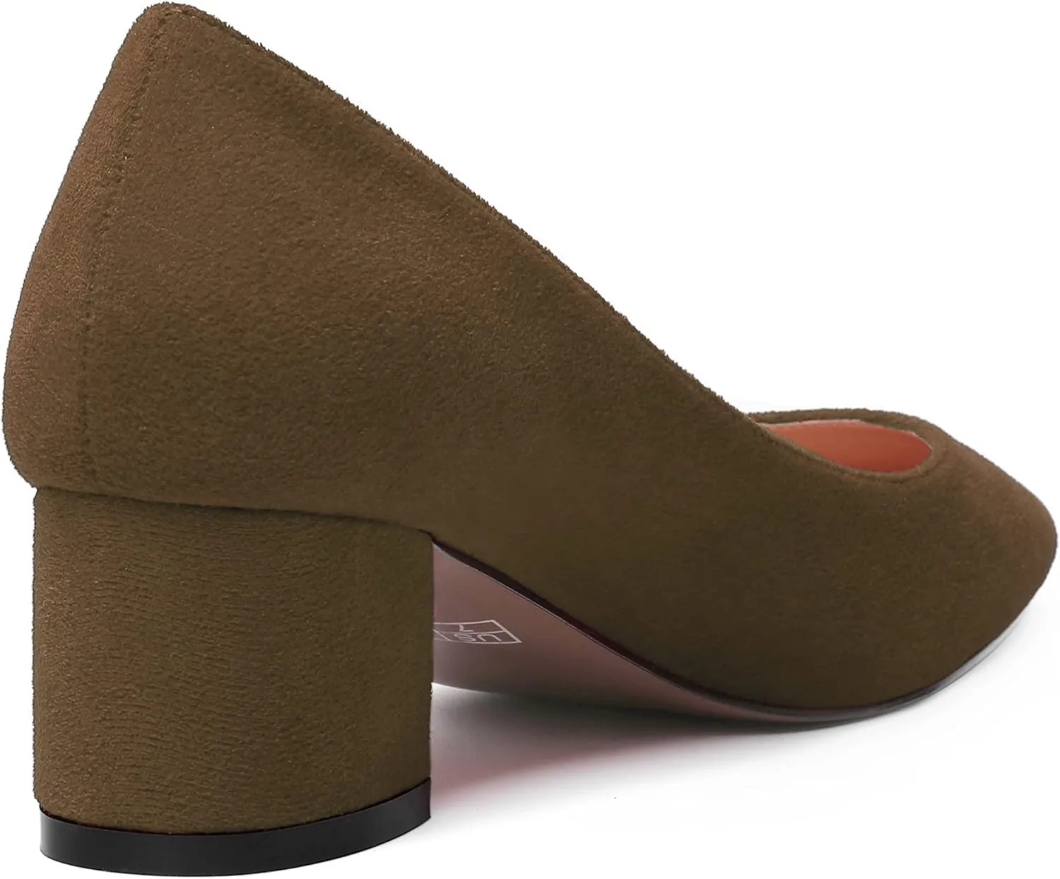 NUMALEO Womens Suede Solid Office Square Toe Slip On Casual Chunky Low Heel Pumps Shoes 2 Inch