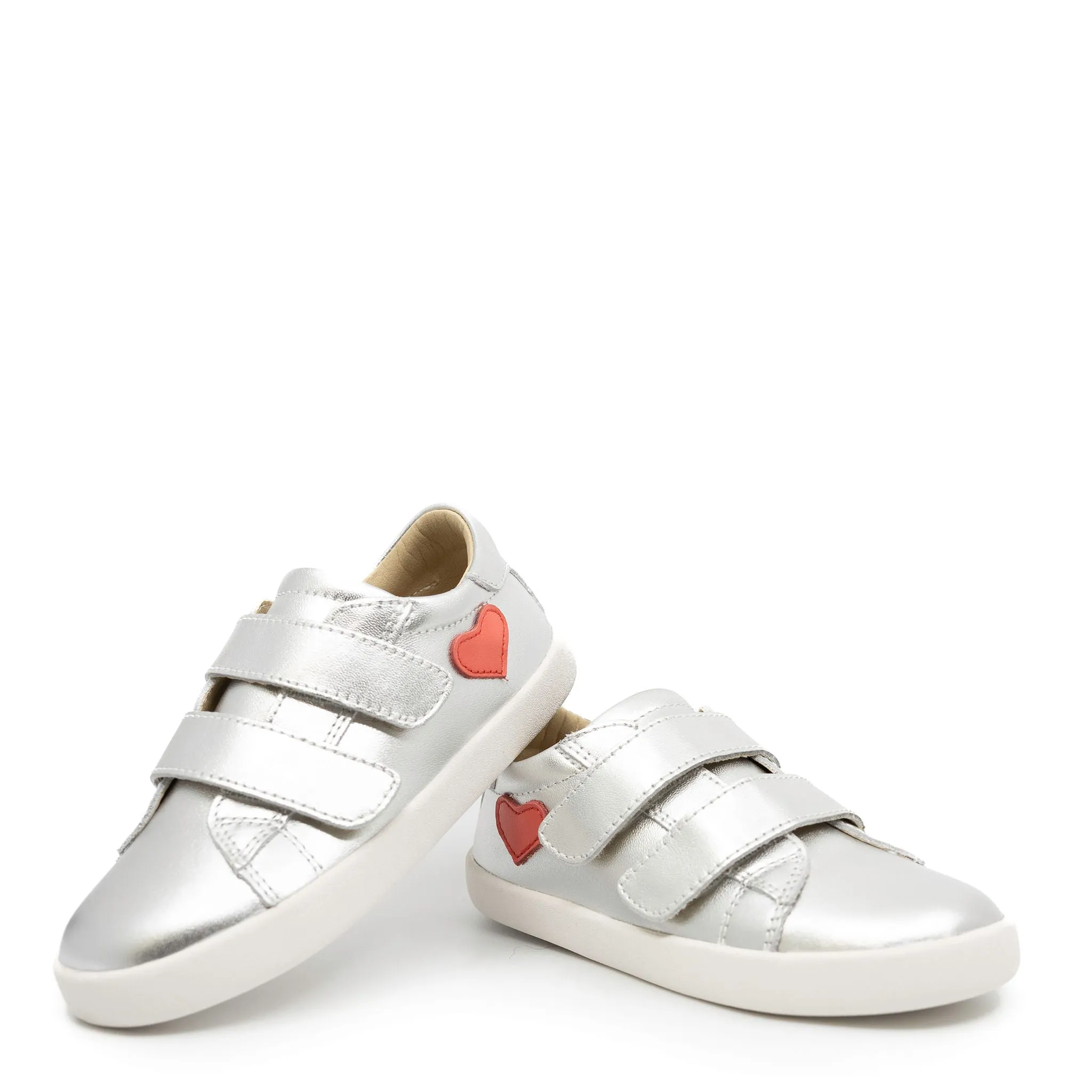 Old Soles Silver Metallic Velcro Heart Sneaker