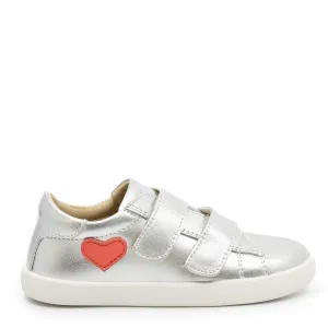 Old Soles Silver Metallic Velcro Heart Sneaker