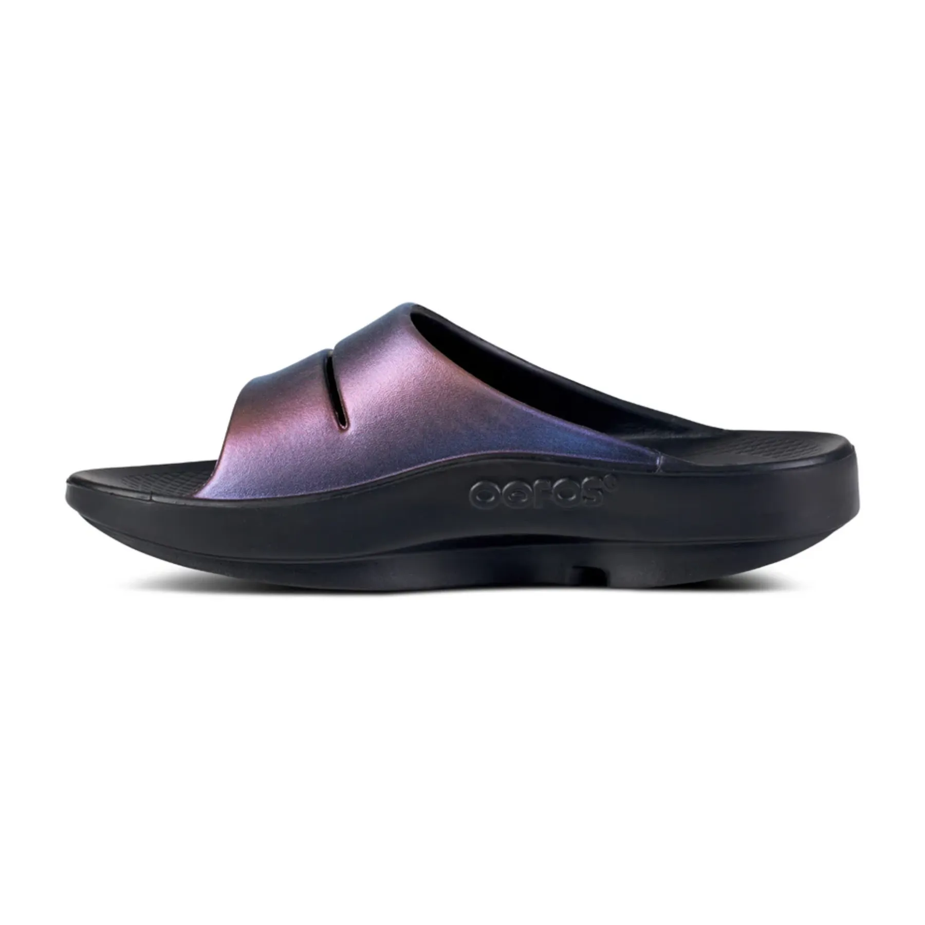 OOFOS Women’s OOahh Luxe Slide Sandal - Midnight Spectre