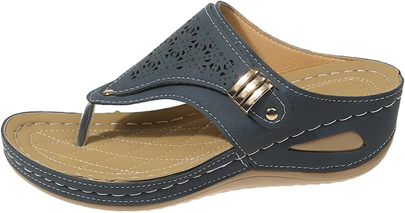 Orthopedic Sandals for Women Summer Dressy Comfortable Shoes Arch Support Wedge Non Slip Flip Flops 2025