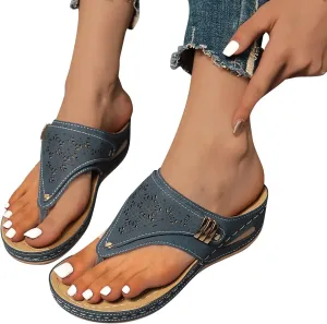 Orthopedic Sandals for Women Summer Dressy Comfortable Shoes Arch Support Wedge Non Slip Flip Flops 2025