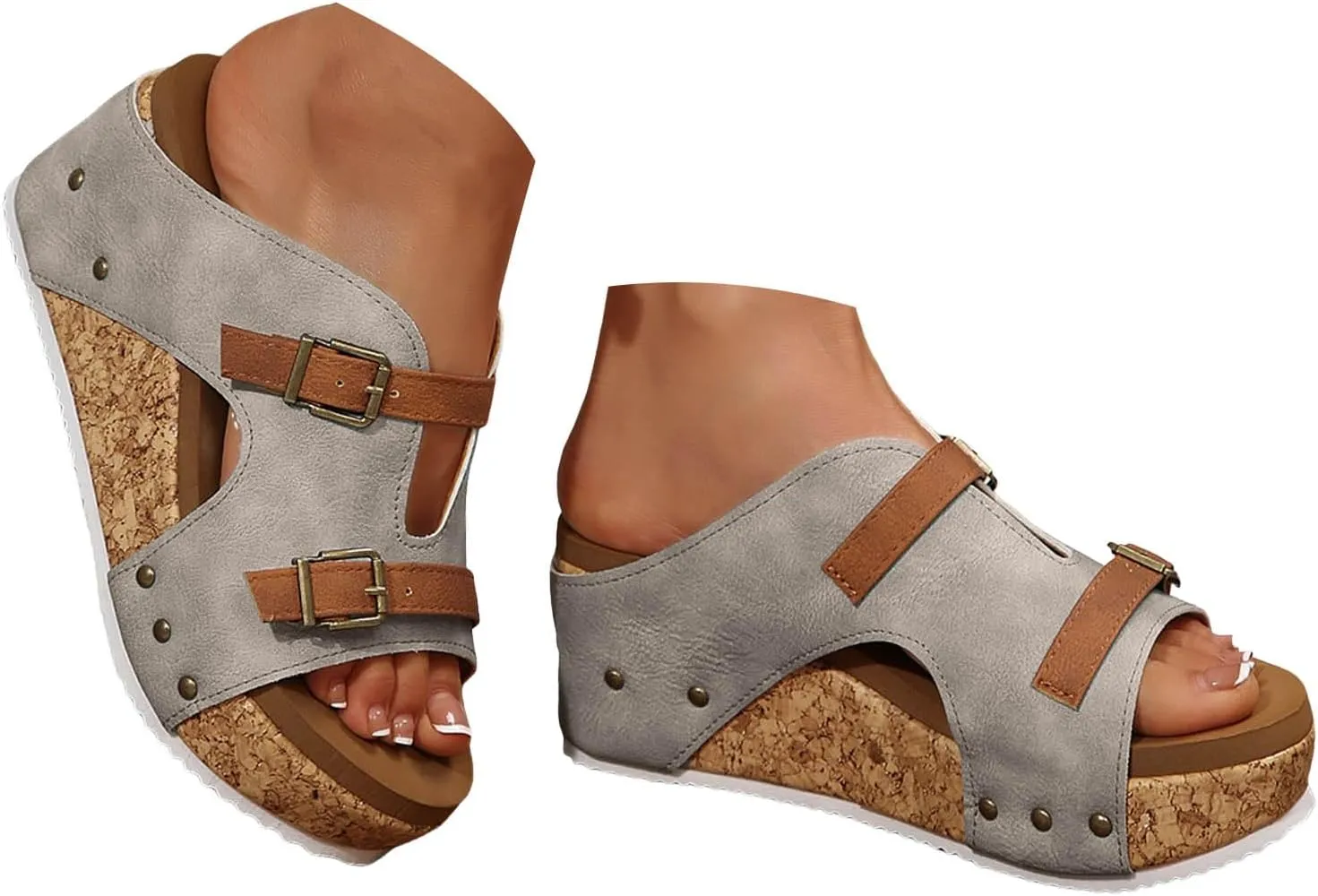Orthopedic Wedge Sandals for Women 2025, Womens Summer Sandal Ankle Strap Open Toe Platform Espadrilles Shoe Dressy Casual Boho Beach Ladies Wedges Shoes for Vacation Party