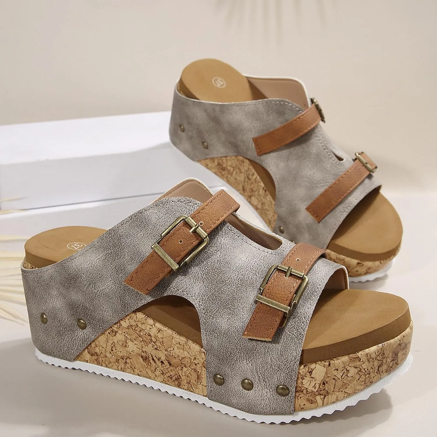 Orthopedic Wedge Sandals for Women 2025, Womens Summer Sandal Ankle Strap Open Toe Platform Espadrilles Shoe Dressy Casual Boho Beach Ladies Wedges Shoes for Vacation Party