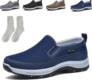 Orthoture Mens Shoes, Orthowalkway Mens Shoes Slip On, Men's Canvas Loafers,Outdoor Casual Non Slip Sneakers