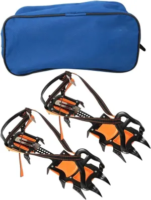 Outdoor Non Slip Shoe Cover, 1 Pair Outdoor 12 Teeth Spring Claw Crampon Boots Non Slip Ski Shoe Cover Accessories