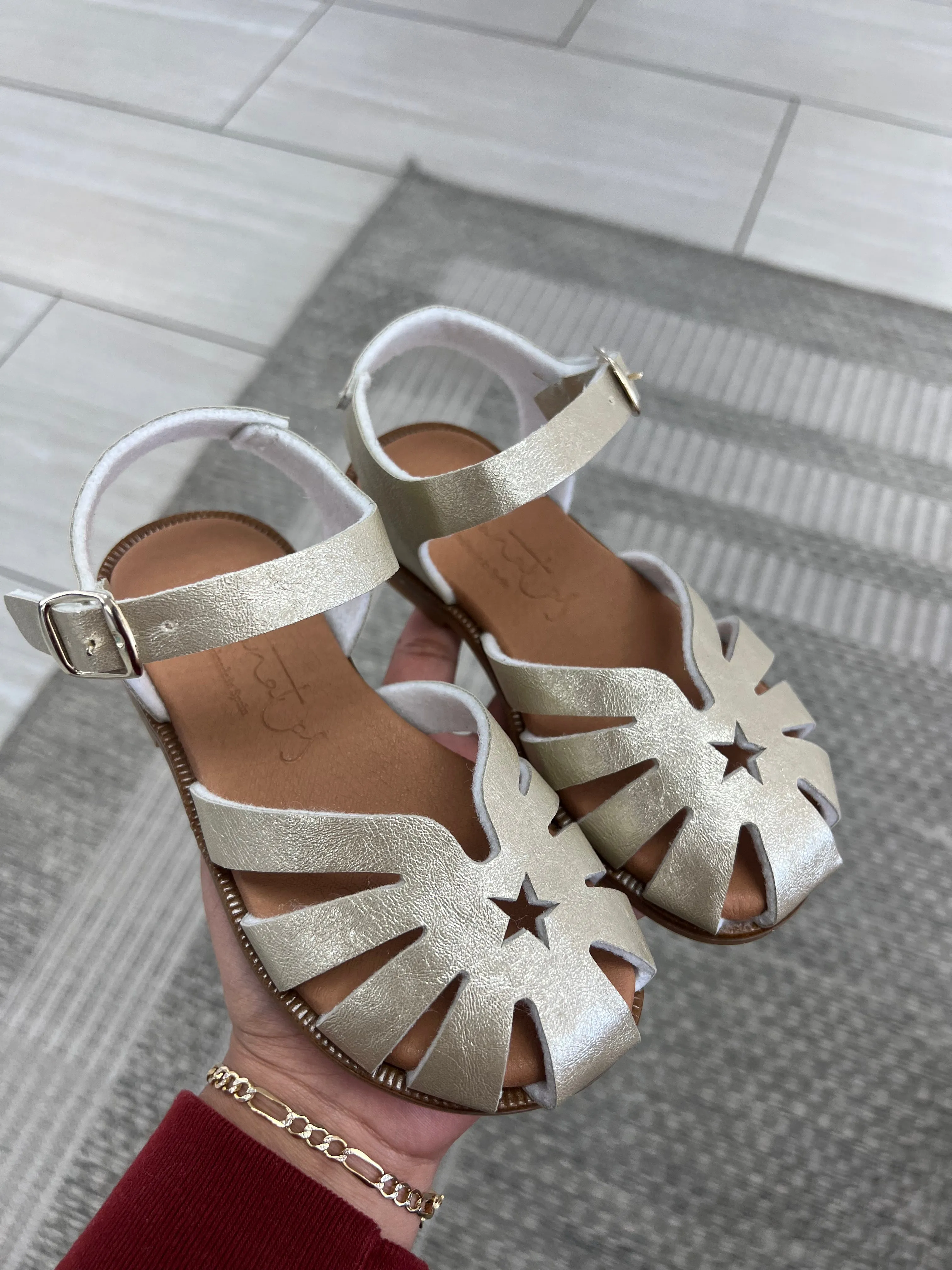 Papanatas Champagne Gladiator Star Sandal