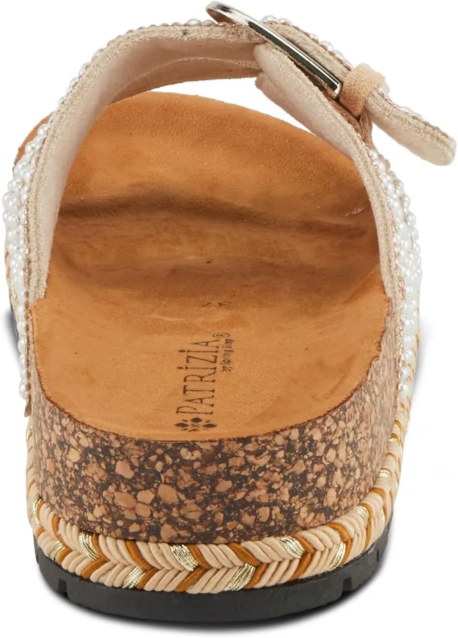 PATRIZIA Women's Pearline Platform Slide Sandal - Pearl-Beaded Slide Cork