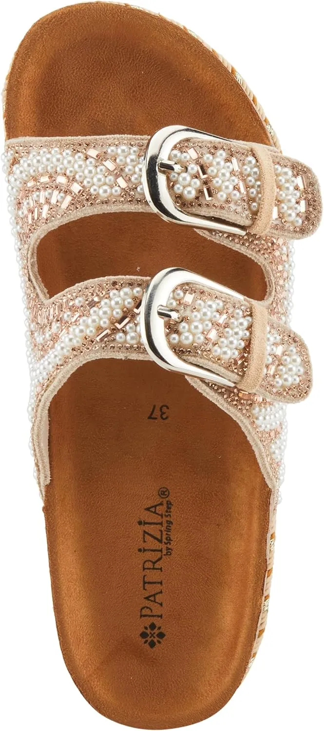 PATRIZIA Women's Pearline Platform Slide Sandal - Pearl-Beaded Slide Cork