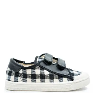 Pepe Black and White Plaid Velcro Sneaker