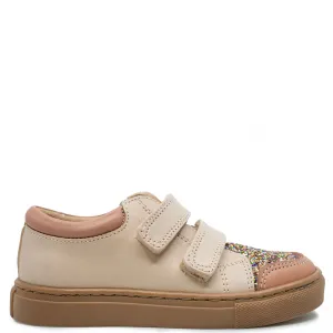 Petit Nord Cream Sparkle Velcro Sneaker