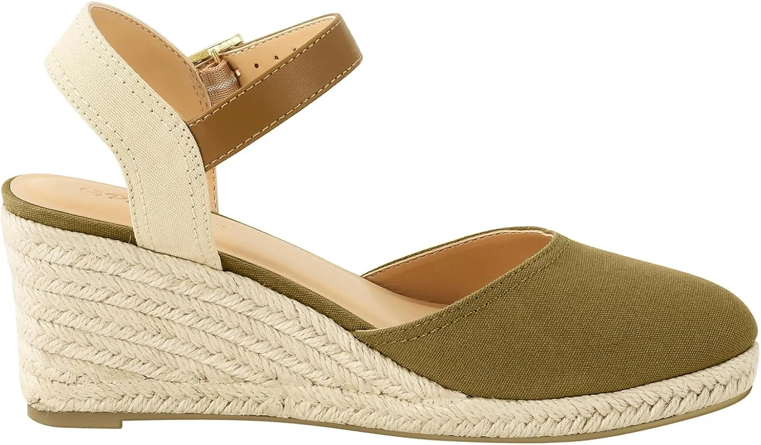 PIZZ ANNU Women's Espadrille Low Wedge Heel Sandals with Buckle Ankle Strap Close Toe Casual Dressy Summer Platform Shoes