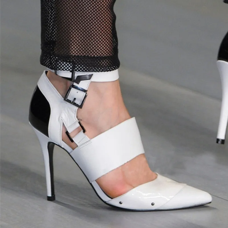 Pointed Toe Ankle Strap Gladiator Sandal Heels