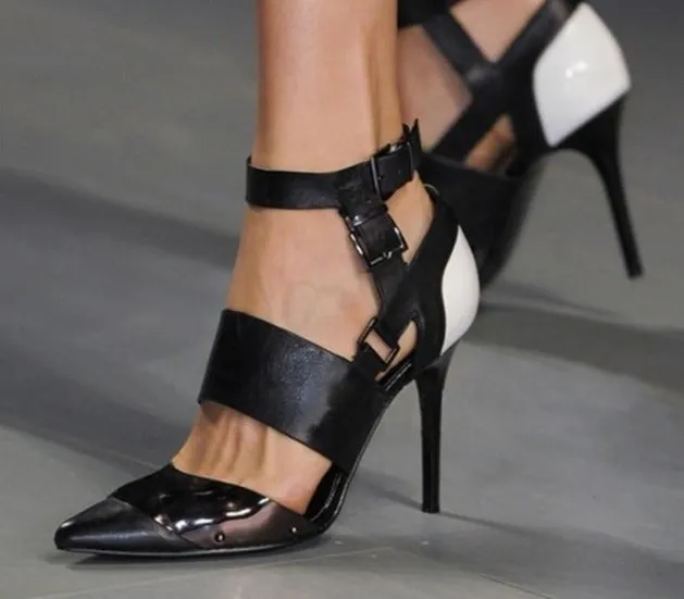 Pointed Toe Ankle Strap Gladiator Sandal Heels