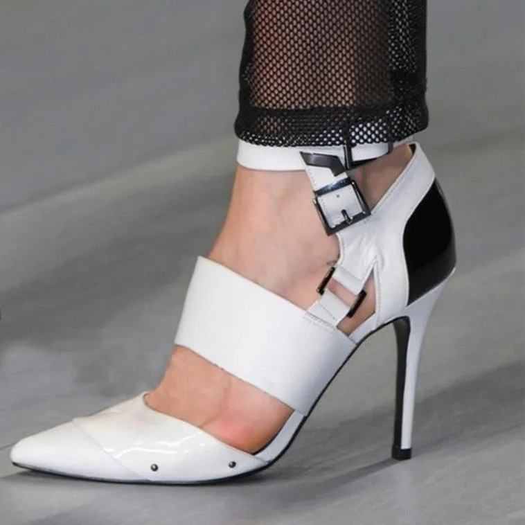 Pointed Toe Ankle Strap Gladiator Sandal Heels