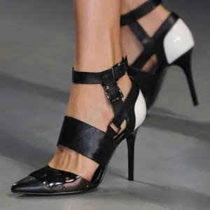 Pointed Toe Ankle Strap Gladiator Sandal Heels