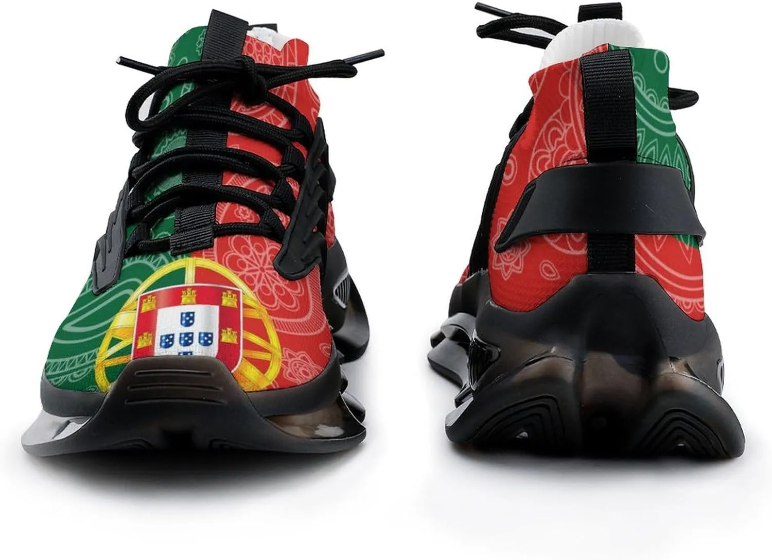 Portugal Paisley Flag Printed Men's Sneaker Funny Lightweight Running Shoe Tennis Shoes for Men