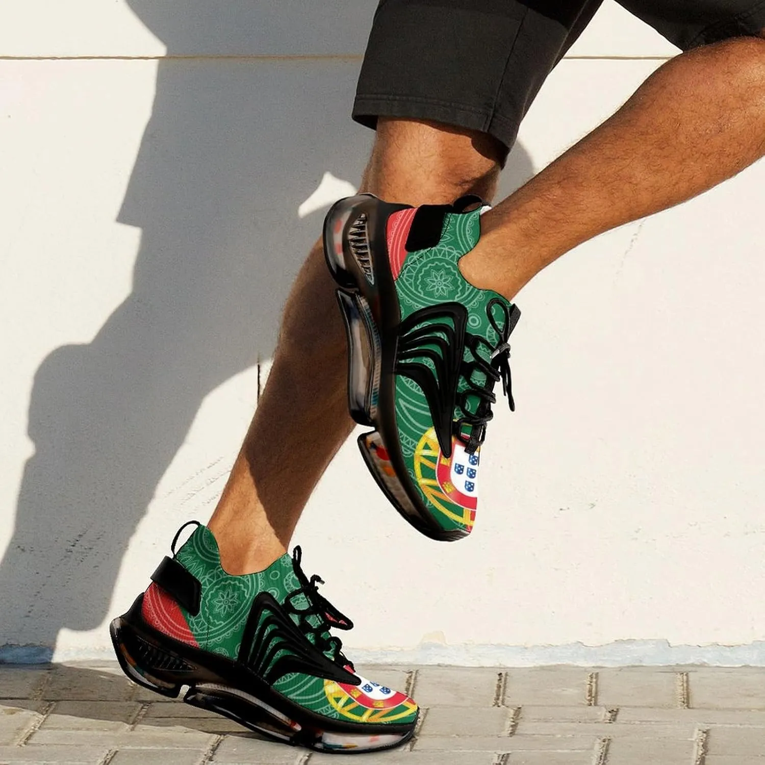 Portugal Paisley Flag Printed Men's Sneaker Funny Lightweight Running Shoe Tennis Shoes for Men