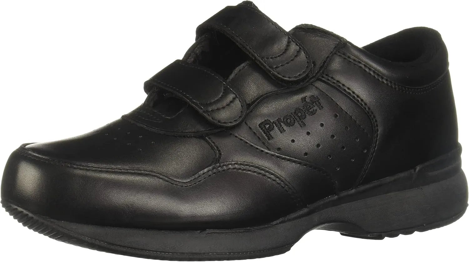 Propét Men's Life Walker Strap Sneaker,Black,10 MEDIUM