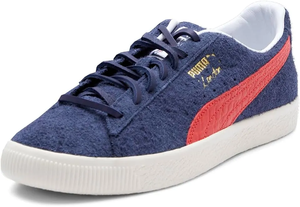 PUMA Mens Clyde Soho London Edition Lace Up Sneakers Shoes Casual - Blue