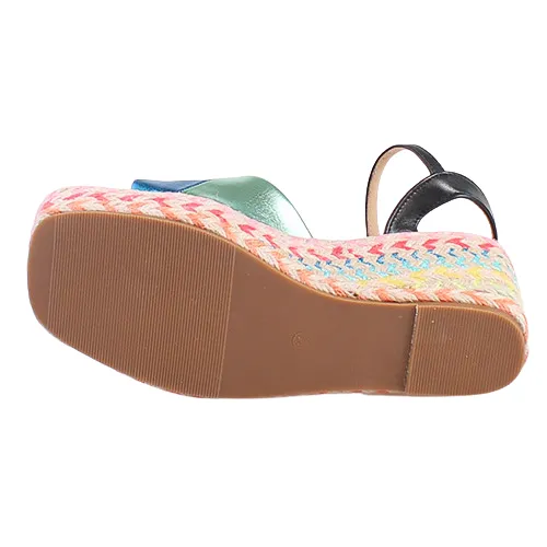 Redz Ladies Wedge Sandals - TSW300-6 - Black Multi