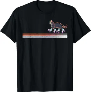 Retro Roller Skating Cats Derby Skater Girls T-Shirt