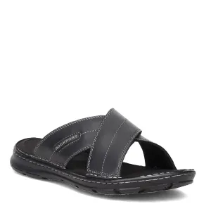 Rockport Men's Darwyn Xband Slide Sandal, Black LEA II, 10 Wide
