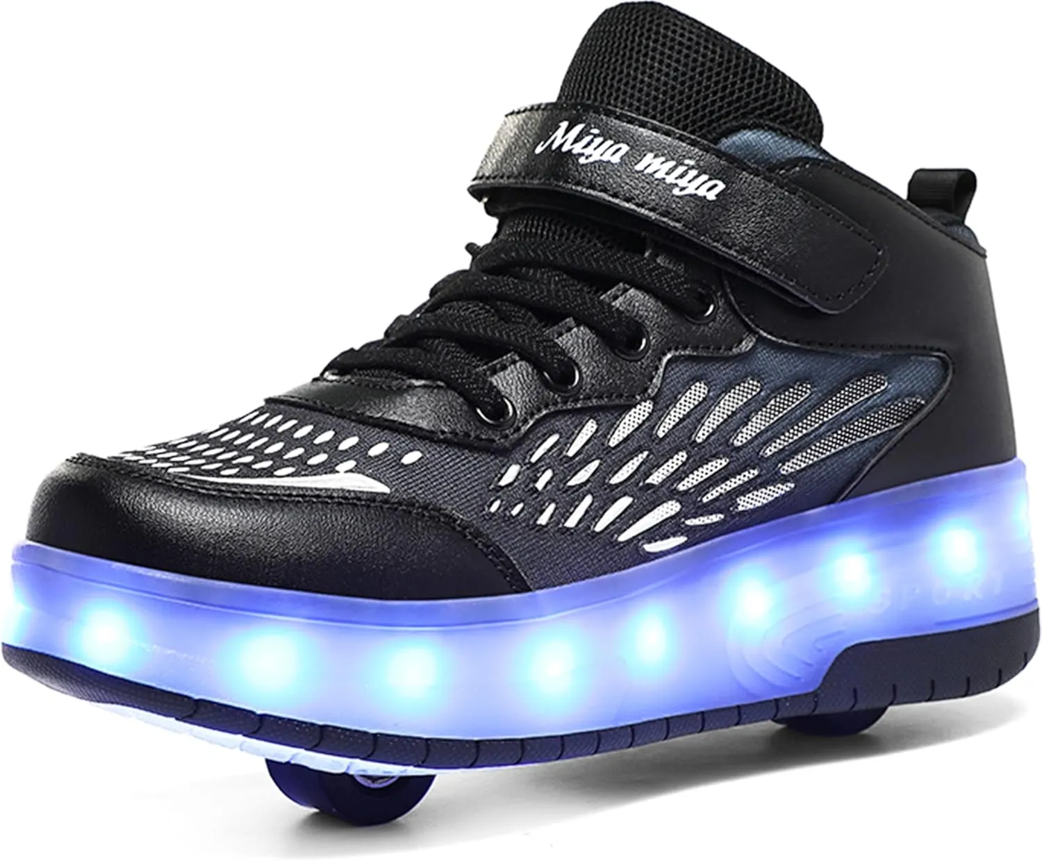 Roller Shoes with Wheels for Boys Girls Kids Skates Sneakers LED Light Up Rechargeable Sport Sneaker for Beginners Best Gift