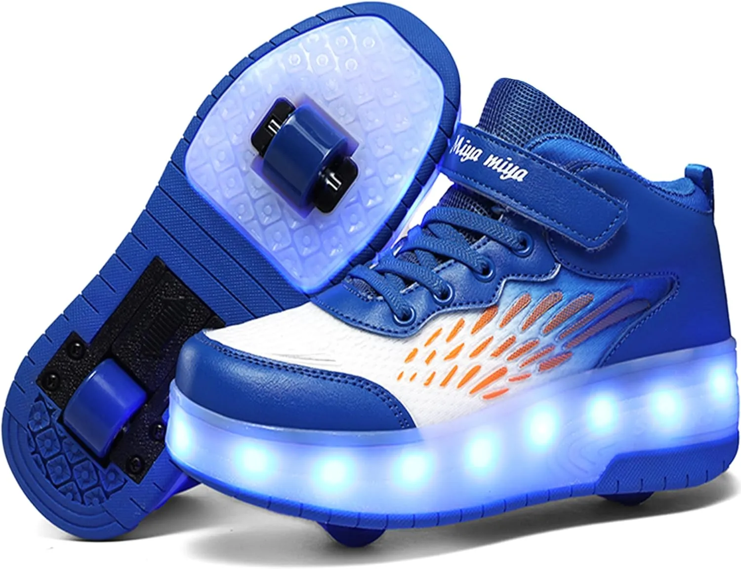 Roller Shoes with Wheels for Boys Girls Kids Skates Sneakers LED Light Up Rechargeable Sport Sneaker for Beginners Best Gift