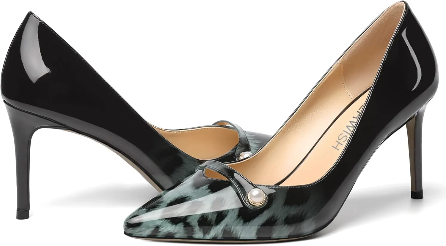 ROSERWISH Womens Fashion Party Patent Sexy Pointed Toe Slip On Stiletto High Heel Pumps Dress Shoes 3.5 Inch