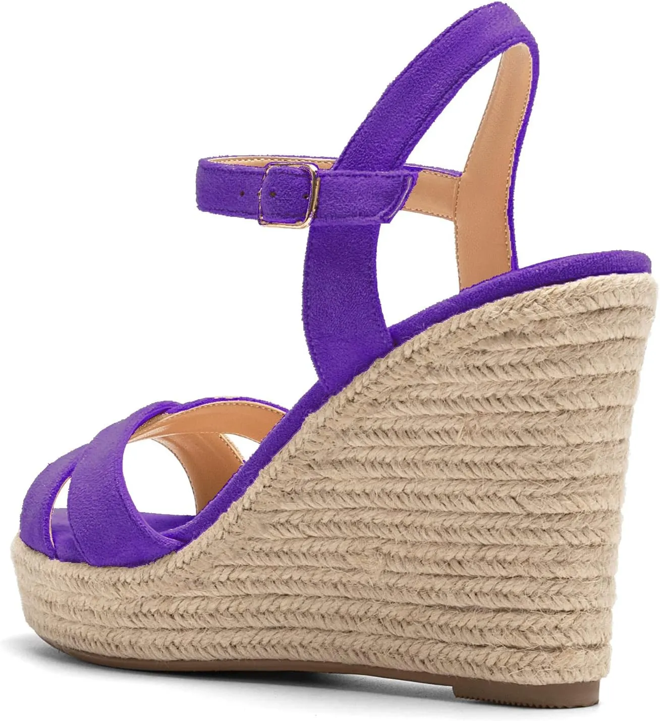 SAMMITOP Women's Open Toe Ankle Strap Sandals Espadrille Casual Wedge Sandals Fashion Beach Sandal Shoes