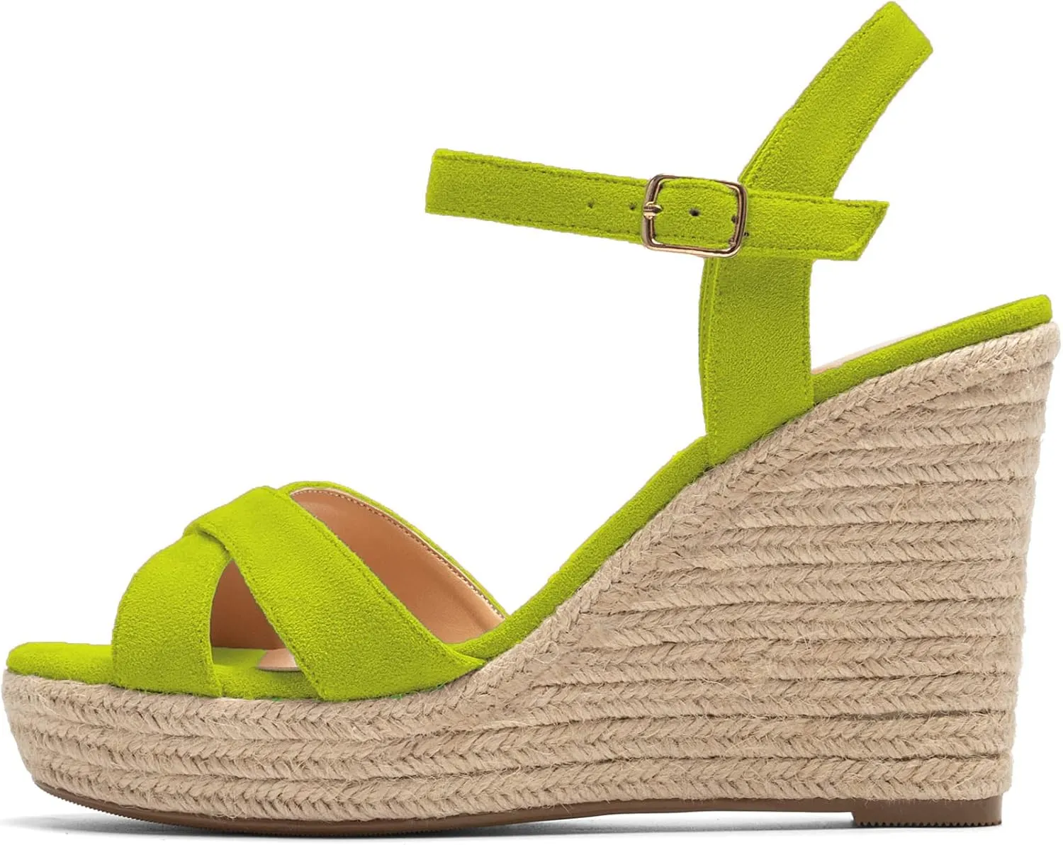 SAMMITOP Women's Open Toe Ankle Strap Sandals Espadrille Casual Wedge Sandals Fashion Beach Sandal Shoes