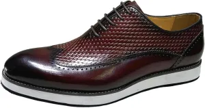 Santimon Men’s Dress Shoes Wingtip Oxford | Embossed Leather with Lightweight Cushioned Platform Sole | Business-Casual Footwear for Office, Wedding