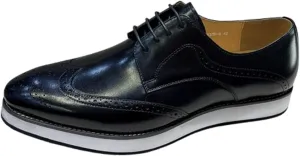 Santimon Men’s Dress Shoes Wingtip Oxfords | Leather Derby with Lightweight Cushioned Platform Sole | Business-Casual Footwear for Office, Wedding