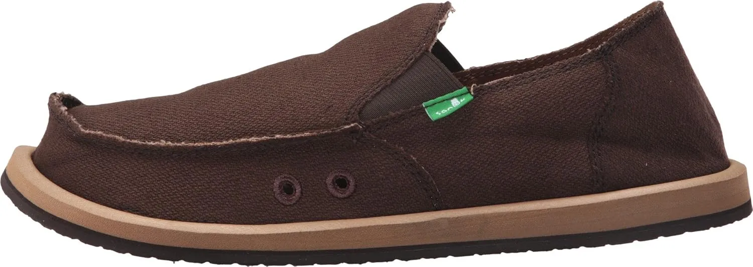 Sanuk Mens Hemp Loafers | Mens Shoes | Slip On Shoes for Men | Men's Slip-on Loafers | Comfort Footbed