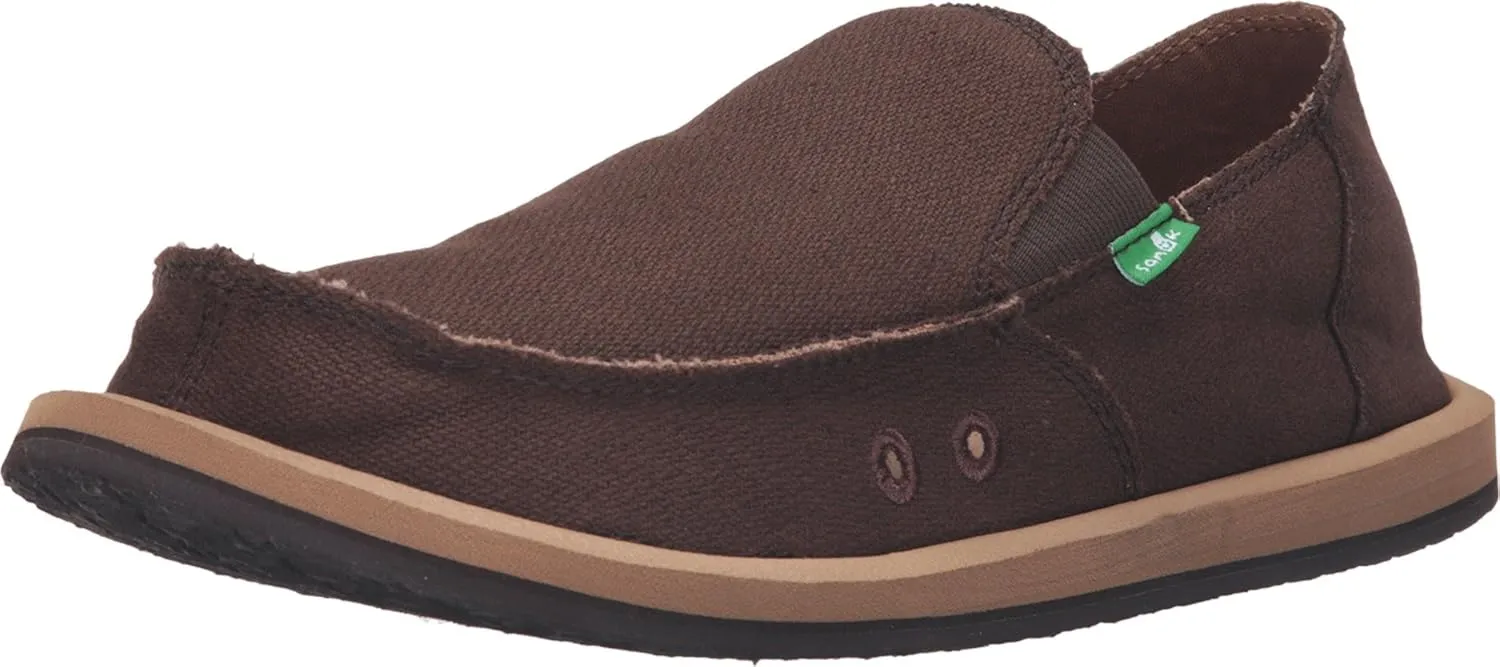 Sanuk Mens Hemp Loafers | Mens Shoes | Slip On Shoes for Men | Men's Slip-on Loafers | Comfort Footbed