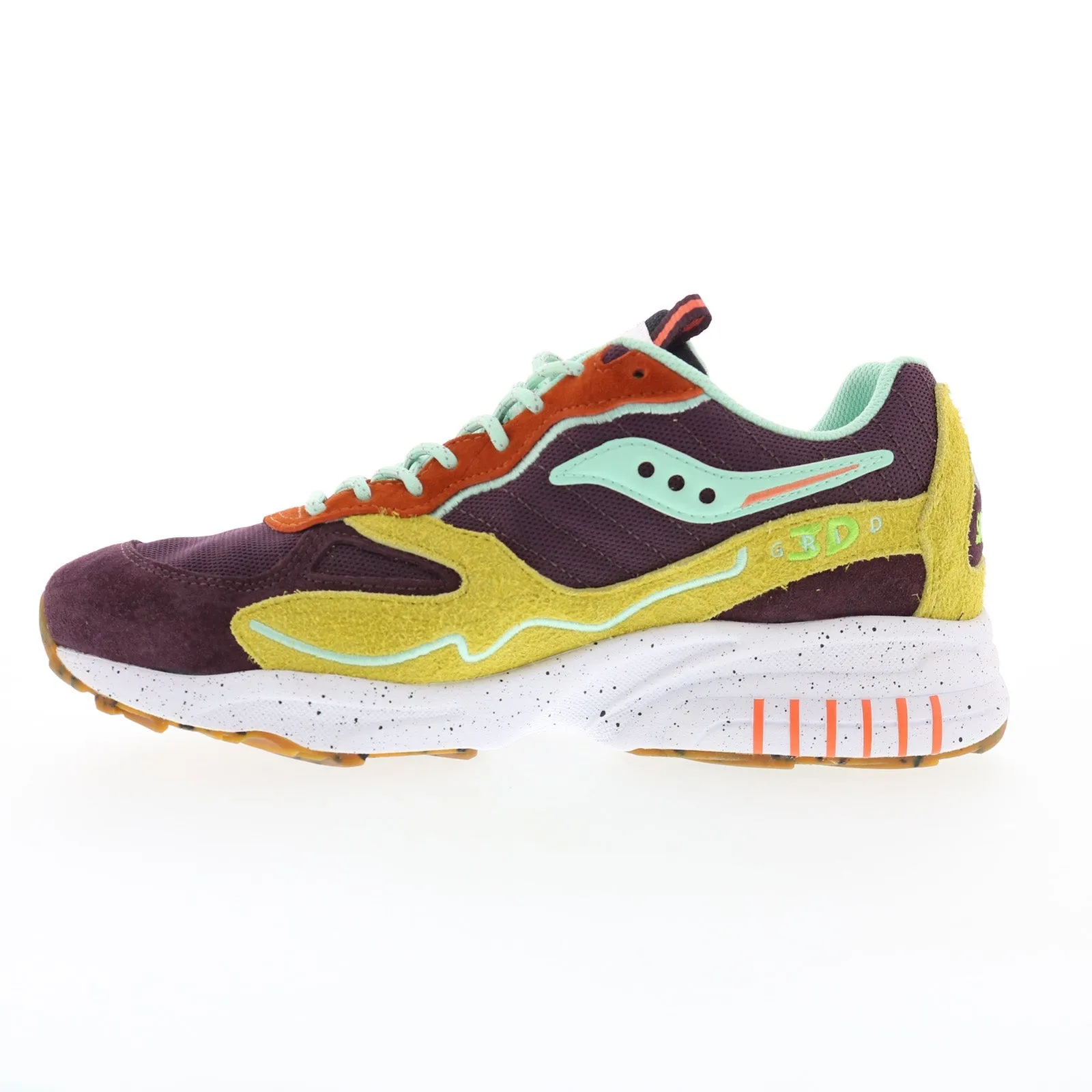 Saucony 3D Grid Hurricane S70745-2 Mens Purple Lifestyle Sneakers Shoes