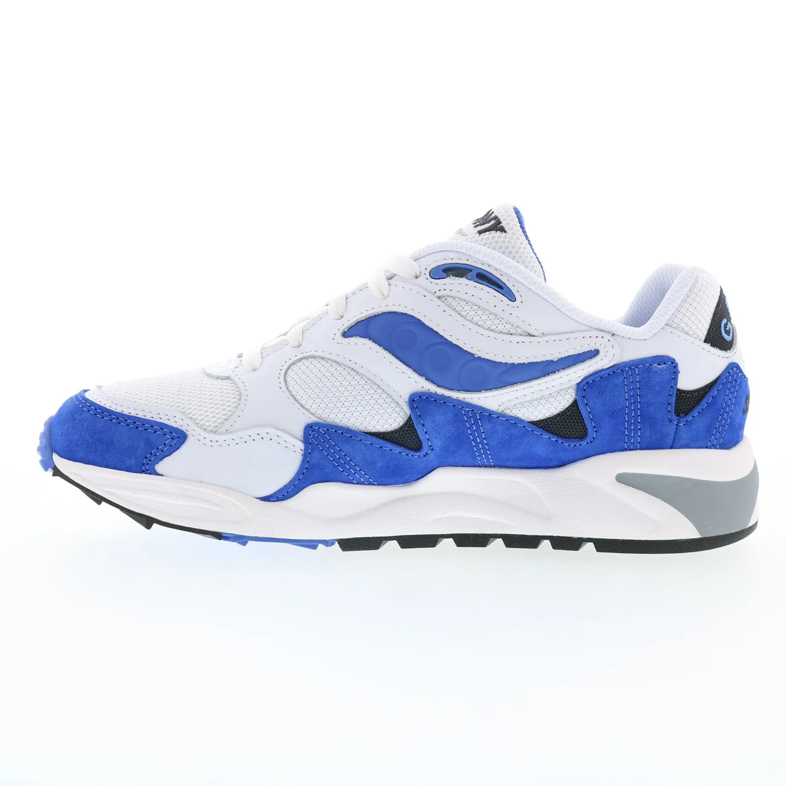 Saucony Grid Shadow 2 S70772-1 Mens White Suede Lifestyle Sneakers Shoes