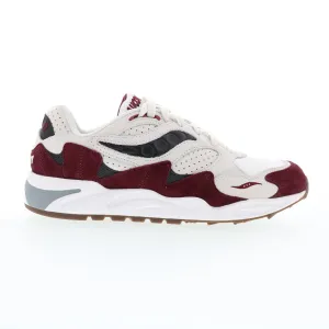 Saucony Grid Shadow 2 S70773-2 Mens White Suede Lifestyle Sneakers Shoes
