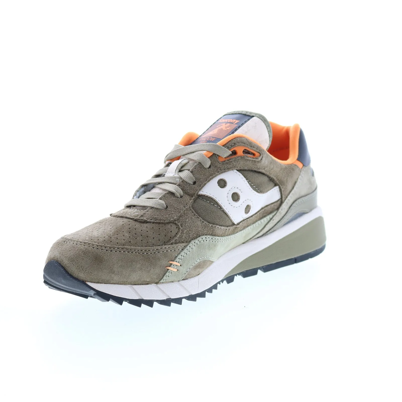 Saucony Shadow 6000 S70587-1 Mens Green Suede Lifestyle Sneakers Shoes