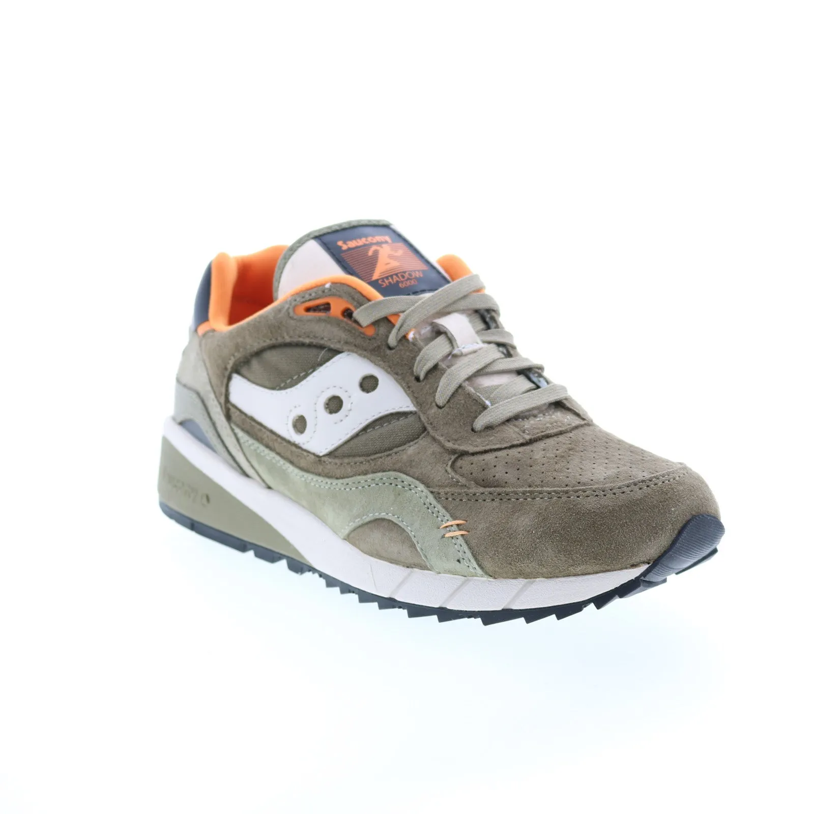 Saucony Shadow 6000 S70587-1 Mens Green Suede Lifestyle Sneakers Shoes