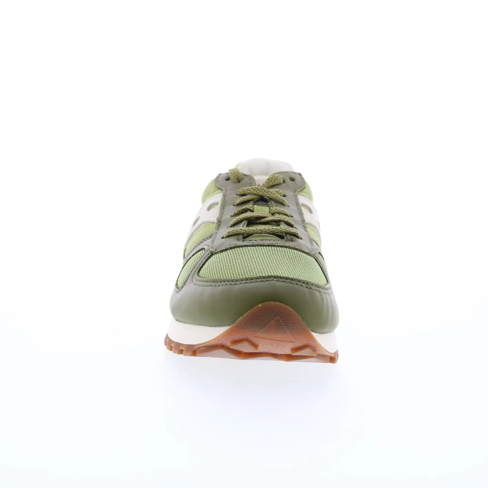 Saucony Shadow Original S70762-3 Mens Green Leather Lifestyle Sneakers Shoes